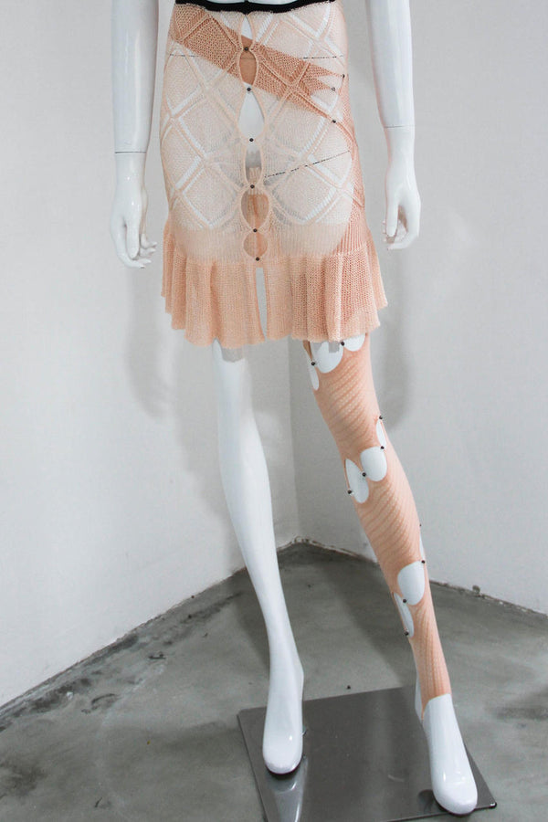 RUI spiral single leg socks RSS23SF03 blush route powder